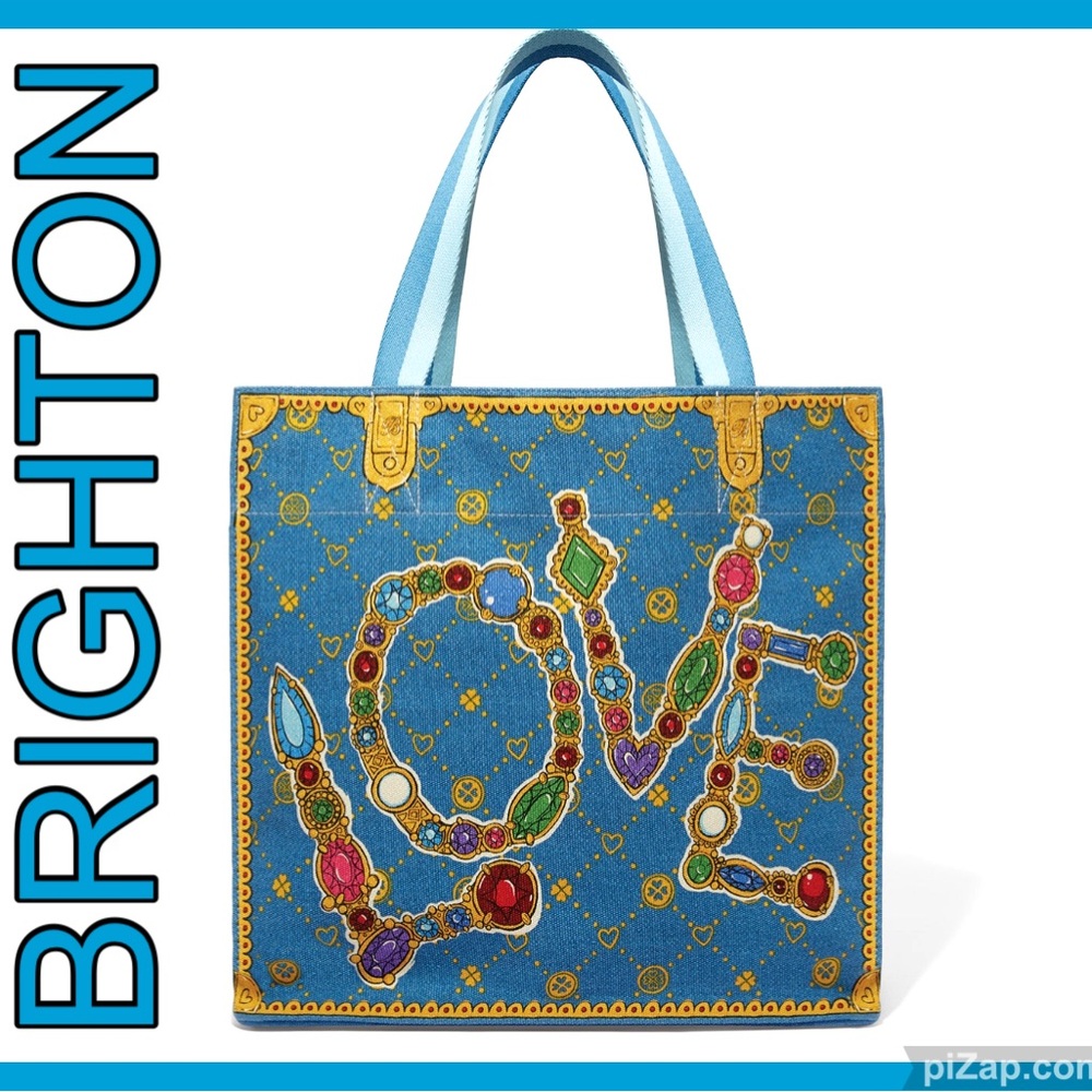 💙NWT ~ Brighton Multicolor Embellished Glittering Love Large Tote Bag - NWT